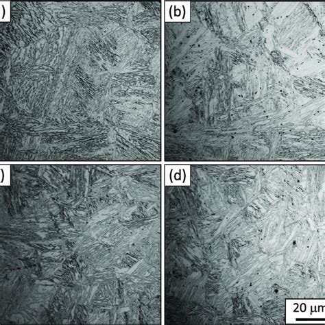 Optical Micrographs Of Specimens Fully Quenched A And Download