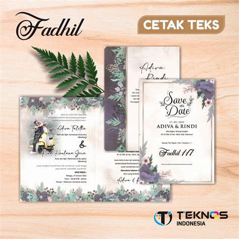 50 Pcs Cetak Undangan Pernikahan Simple Elegant Undangan Nikah