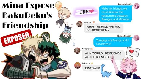 Mina Exposes Bakudekus Friendship Bkdk Bakudeku Texting Story