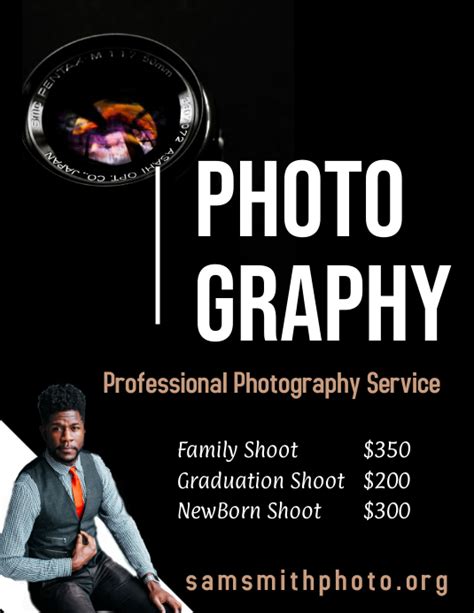 Photography Advertising Poster Template 2 Add Photoshoot Samples