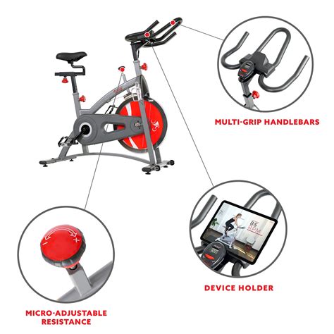 Belt Drive Exercise Bike Indoor Cycling Bike w/ LCD Monitor | Sunny