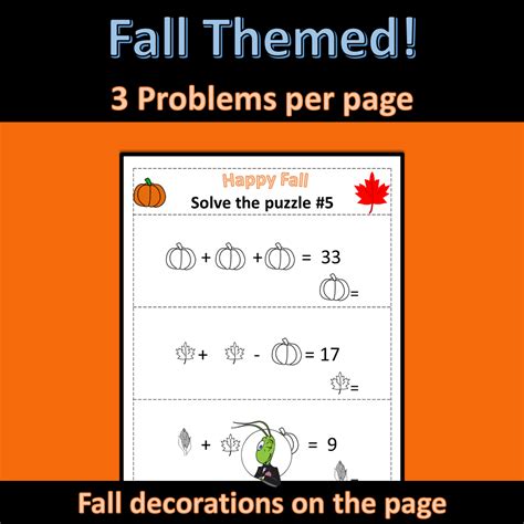 Fall Logic Puzzles | Number Sense | Algebra 1 | Made By Teachers