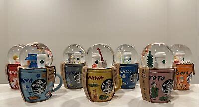 New Starbucks Japan Exclusive Snow Globe Mugs Hokkaido Okinawa Kyoto