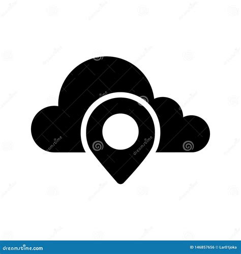 Icono Computacional De La Nube Con Un S Mbolo Del Perno De La Ubicaci N