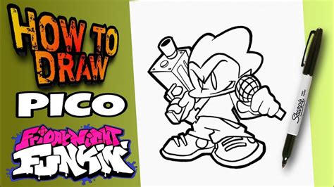 How To Draw Pico From Friday Night Funkin Easy Drawings Dibujos