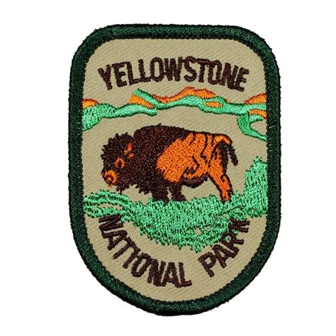 Yellowstone National Park Badge Patch Travel Bison Embroidered | Etsy