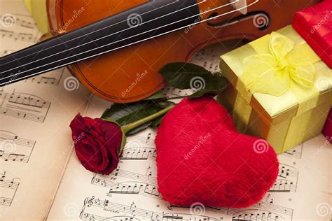 Beautiful Roses And Violin Stock Photo Image Of T Retro 27600978