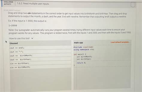 Solved CHALLENGEACTIVITY1 6 2 Read Multiple User Chegg