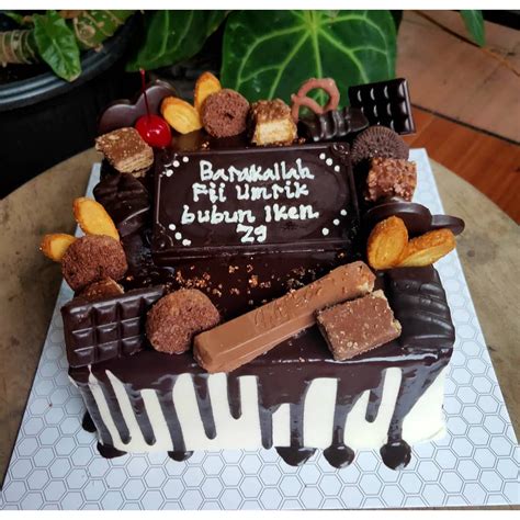 Jual Kue Ulang Tahun Coklat Free Pisaulilin Uk 20cm Birthday Cake