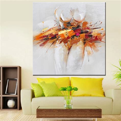 Hand Painted Modern Abstract Oil Painting On Canvas Sexy Girl Nude Wall Art For Living Room