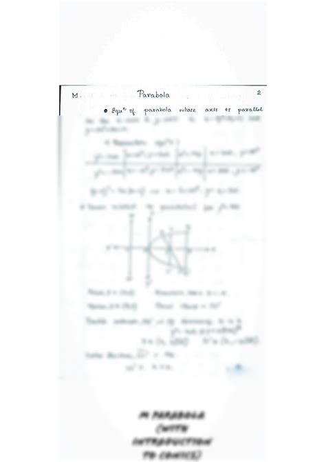 Solution Parabola With Introduction To Conics Studypool