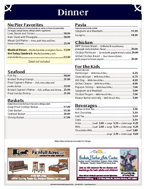 Nu Pier Restaurant 2022 06 16 Page 5 Fasprint Menus