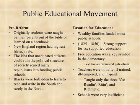 Educational Reform 1790 1860