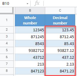 How To Move Decimal Places In Excel Google Sheets Auto Vba