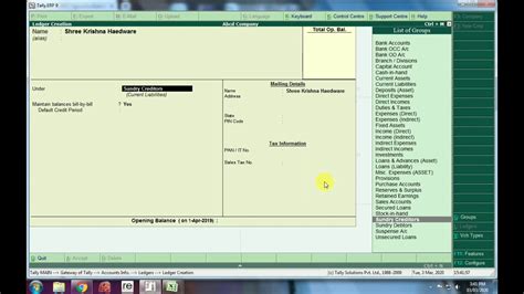 How To Create Ledger In Tally Erp 9 YouTube