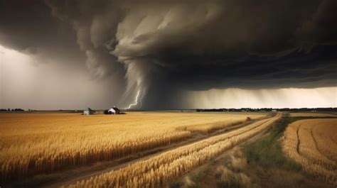 Tornado Azota Un Campo Ilustraci N Ai Generativexa Foto Premium