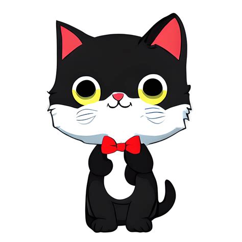 Happy Tuxedo Kitten Cartoon · Creative Fabrica