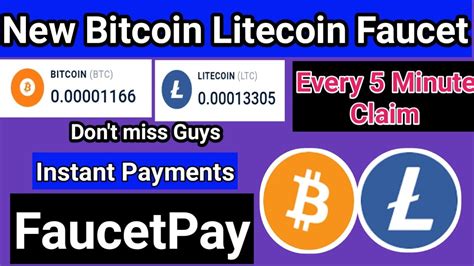 BTC LTC Faucet Site Free Bitcoin Litecoin Site Claim Every 5 Minute