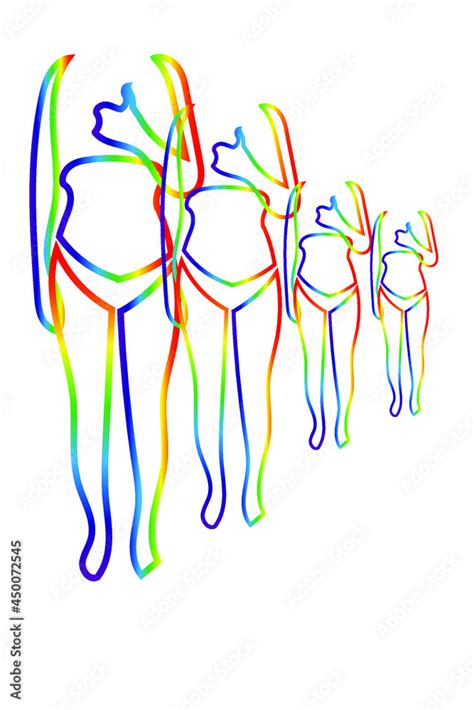 Vector LGBT Poster With Several Gay Girls Showing Thumbs Up Support For LGBT People