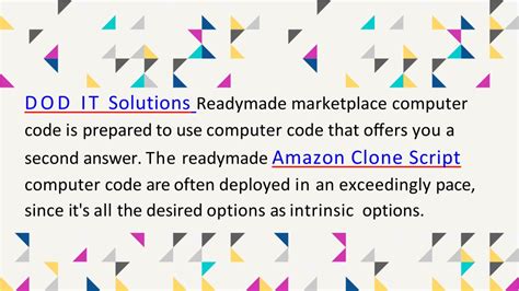 Ppt Readymade Best Amazon Clone Script Dod It Solutions Powerpoint