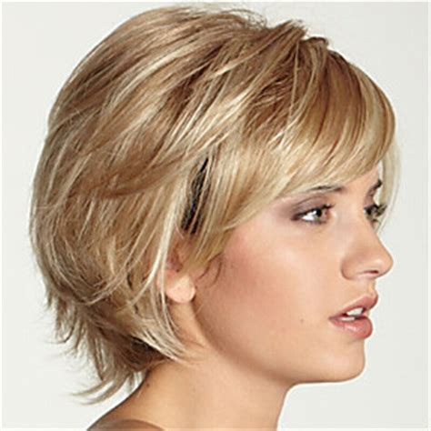 Short Pixie Cut Ombre Brown Wig Straight Synthetic Party Full Wigs For