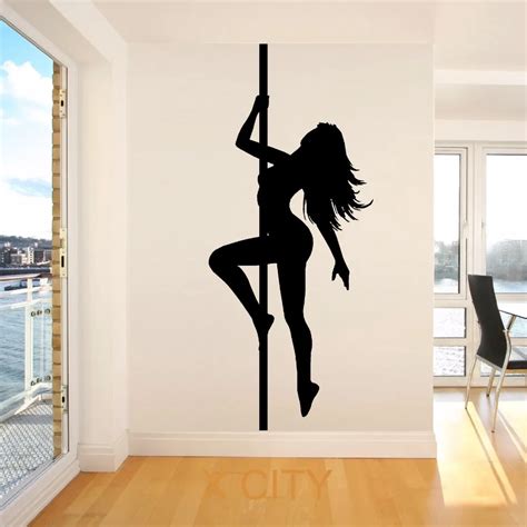 Pole Dancer Sexy Lady Vinyl Wall Art Room Sticker Decal Silhouette