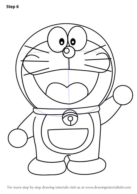 Step by Step How to Draw Doraemon : DrawingTutorials101.com