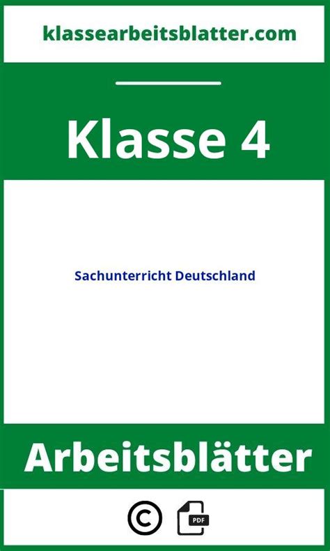 Arbeitsblätter Sachunterricht Klasse 4 Deutschland 2024