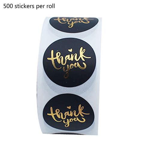 Buy Pcs Roll Thank You Stickers Gold Foil Seal Label Scrapbooking