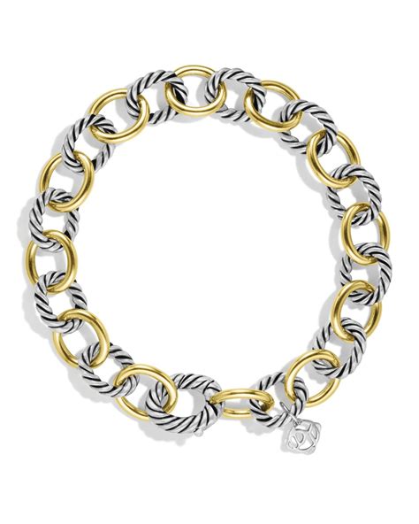 Lyst David Yurman Oval Link Bracelet With Gold In Metallic