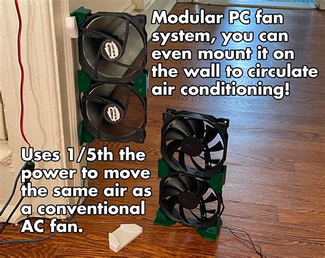 Modular 120mm PC fan system wall & desk mount. Great for circulating ...