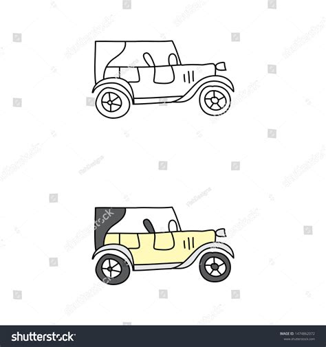 Cartoon Drawing Old Car Stock Vector (Royalty Free) 1474862072 ...