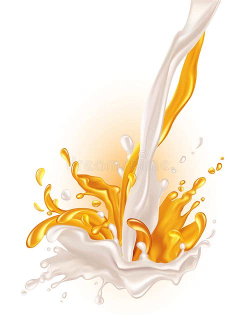 Salpica De La Leche Y Del Jugo Ilustración del Vector Ilustración de