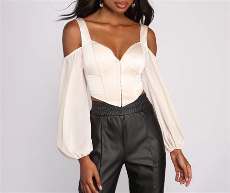 Feelin Luxe Satin Corset Crop Top