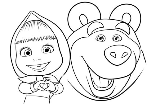 Dibujos De Masha Y El Oso Para Colorear