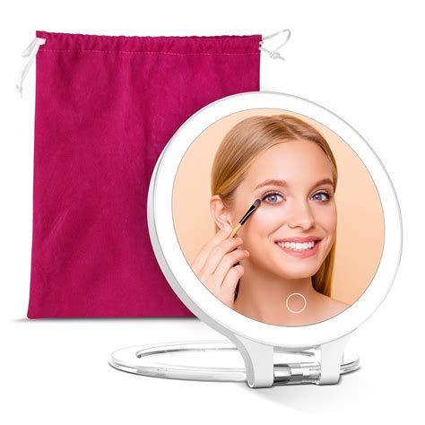 Magnifying Makeup Mirror 10x 1x Double Sided With Bag Travel Makeup