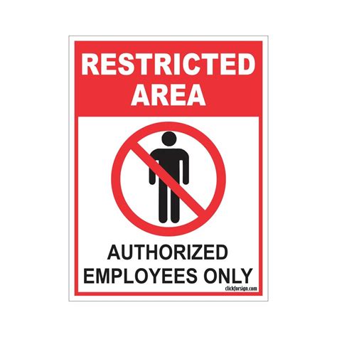 Buy Clickforsign RES-AREA-SB-59(8X6) Restricted Area Authorized ...