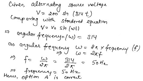 The Frequency Of Voltage An A C Circuit The Equation Of Alternating