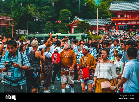 Gion Matsuri Floats are wheeled through the city in Japans most famous ...