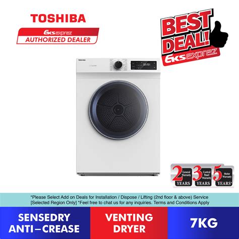 Toshiba Air Vented Dryer Kg Td H Sem Air Vented Sensedry Tumble Dryer