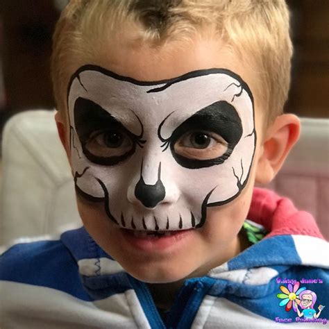 Skull Face Painting Easy Halloween Face Painting Face Painting Halloween Skull Face Paint