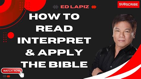 Holy One How To Read Interpret And Apply The Bible Ed Lapiz 2023