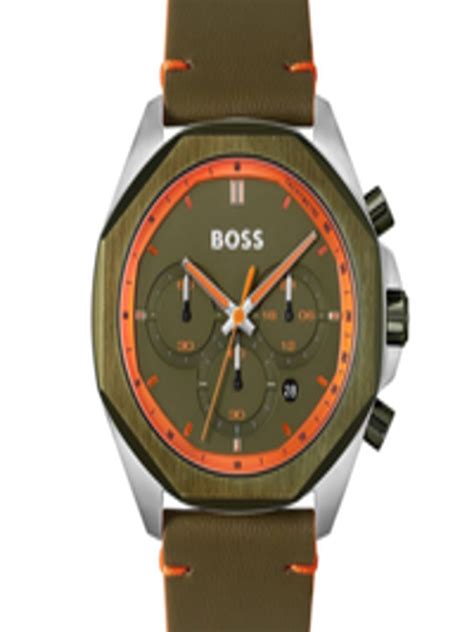 Buy Boss Men Textured Dial Leather Straps Analogue Chronograph Watch