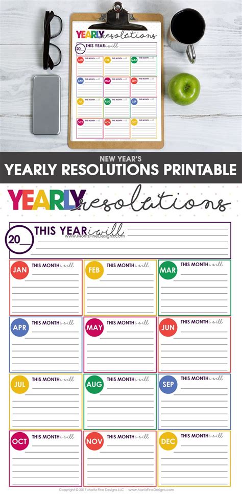 The New Year S Resolution Printable Is Shown In This Image