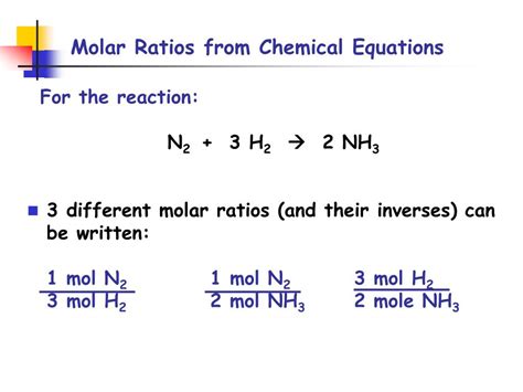 Molar Ratio Worksheets