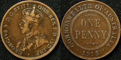 Australia 1915H Penny Fine Top End Coins