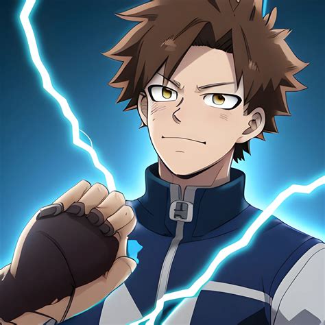 My Hero Academia Male Oc With Brown Hair And Brown Eyes And Blue Arthub Ai