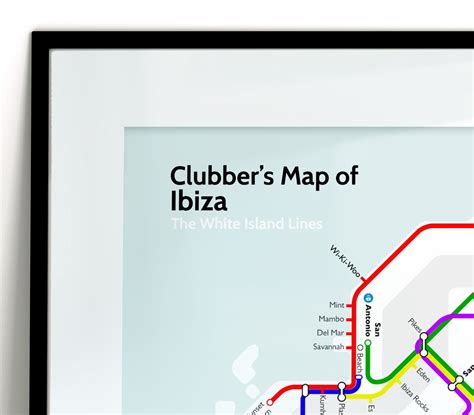 Ibiza Tube Map Ibiza Poster Cool Print Ibiza Poster Art Clubbing