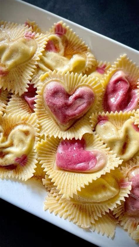 Ricotta And Sage Filled Beetroot Ravioli Hearts Valentines Day Harris