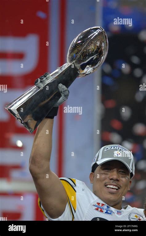 Pittsburgh Steelers Receiver And Game Mvp Hines Ward Holds The Lombardi